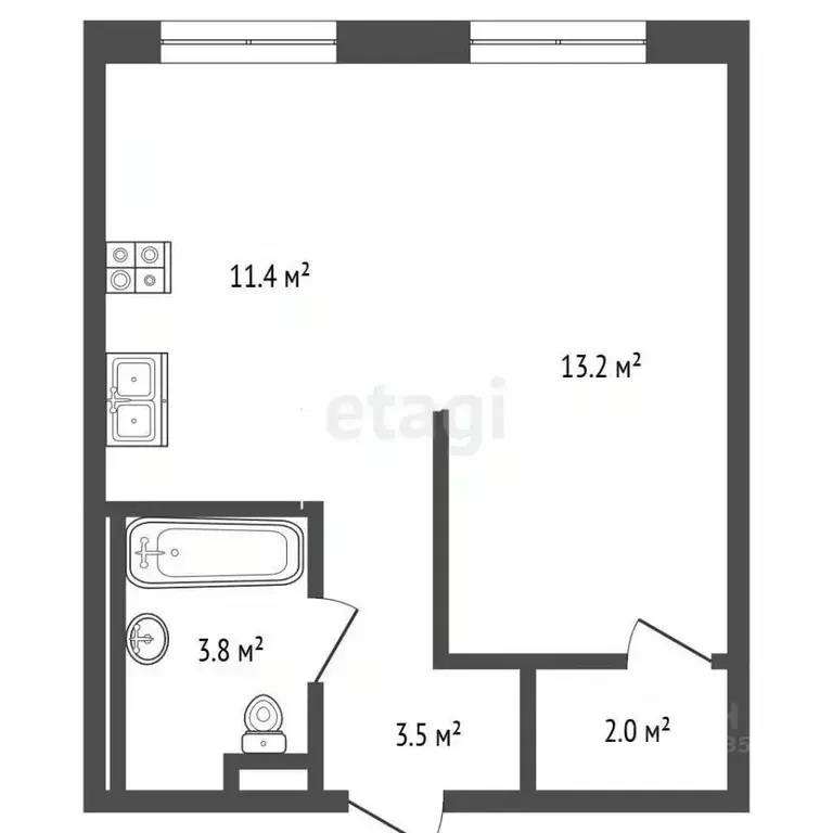 1-к кв. Московская область, Мытищи ул. Колонцова, 2Бк4 (33.3 м) - Фото 2