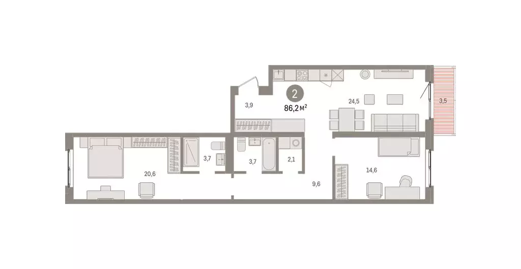 2-комнатная квартира: Екатеринбург, жилой район Юго-Западный, жилой ... - Фото 2