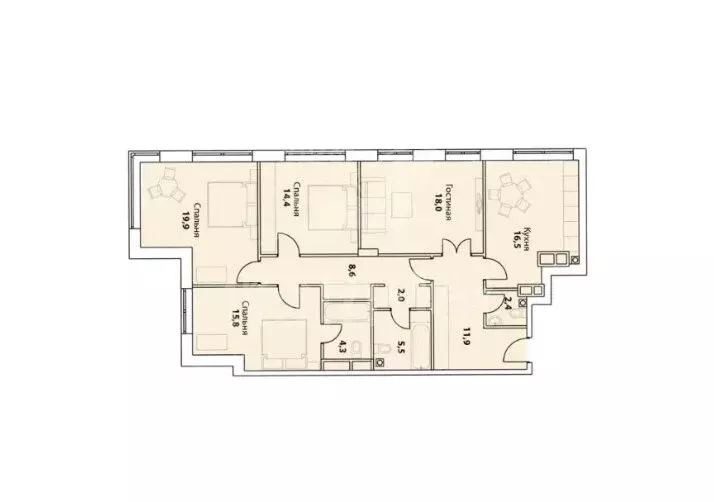 4-комнатная квартира: Москва, Шелепихинская набережная, 34к3 (122 м) - Фото 1