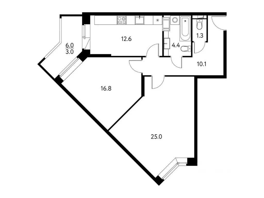 2-к кв. Московская область, Щелково Центральная ул., 65 (73.18 м) - Фото 1