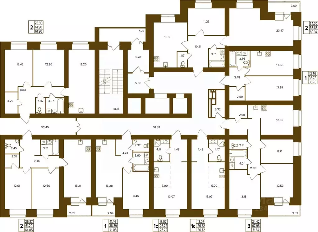 2-к кв. Брянская область, Брянск Степная ул., уч2Б (69.34 м) - Фото 1
