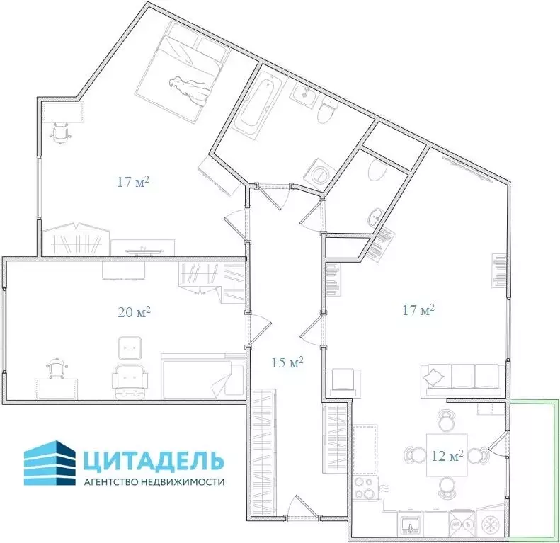 3-комнатная квартира: Мытищи, улица Кадомцева, 4 (85.8 м) - Фото 1