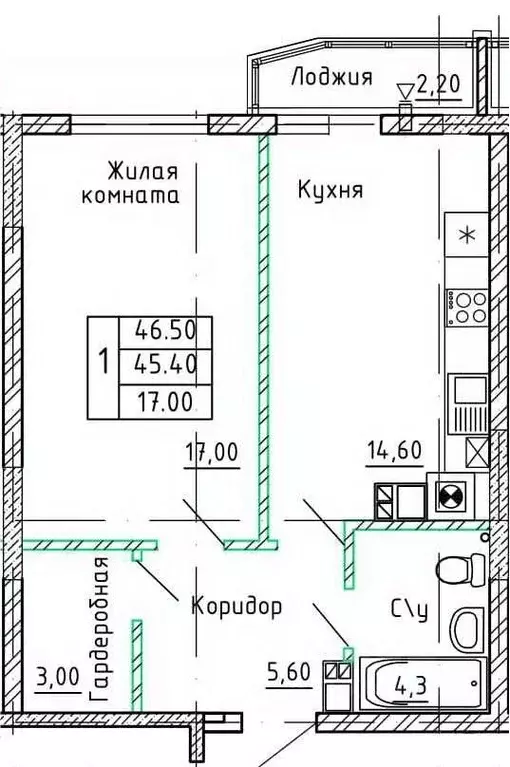 1-к кв. Калининградская область, Калининград Орудийная ул., 38Вк1 ... - Фото 1