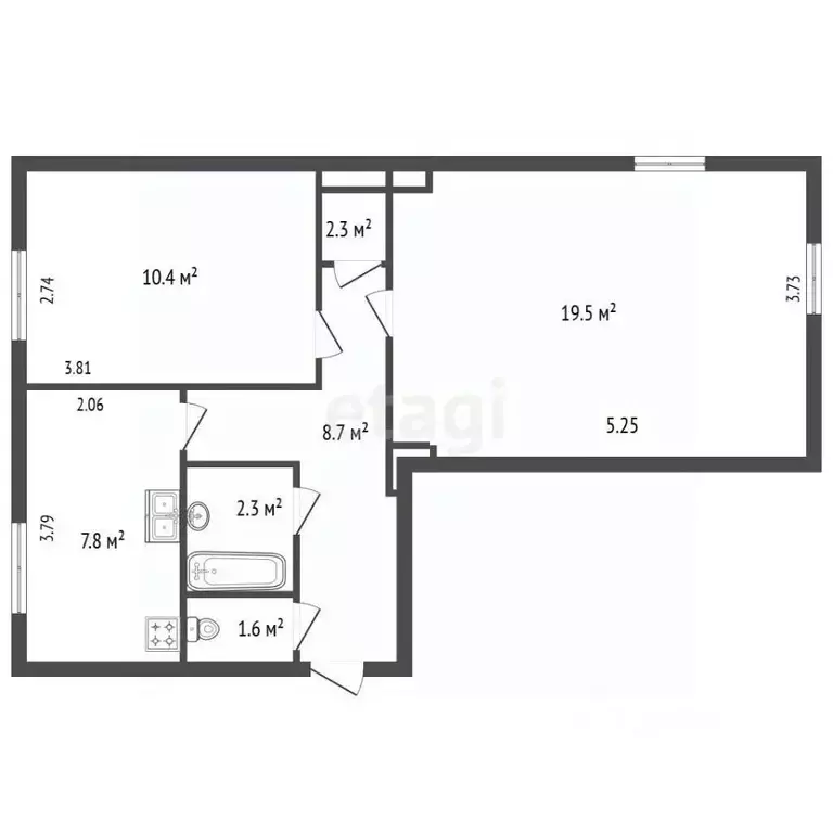 2-к кв. Санкт-Петербург ул. Панфилова, 5а (51.3 м) - Фото 2