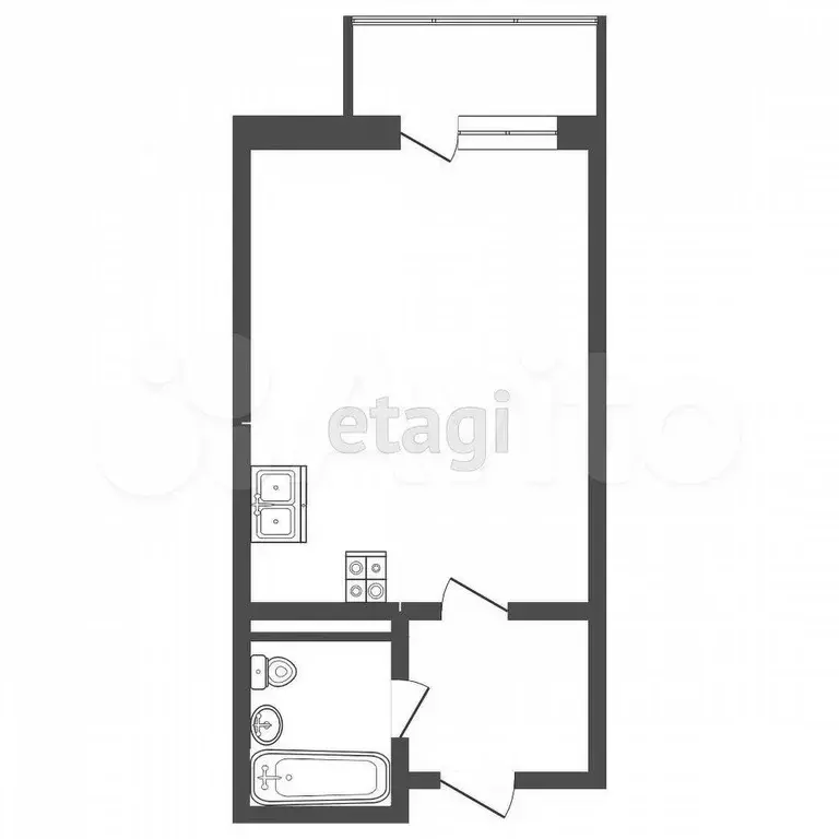 Квартира-студия, 27,9 м, 9/9 эт. - Фото 0