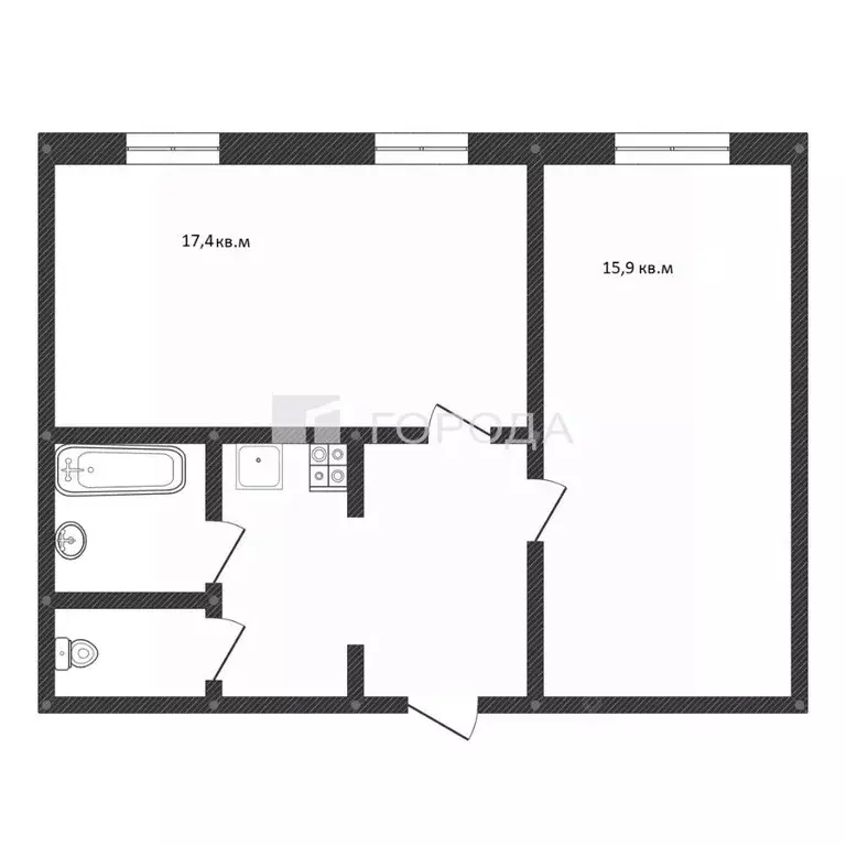 2-к кв. Кемеровская область, Новокузнецк ул. Покрышкина, 24 (49.0 м) - Фото 2