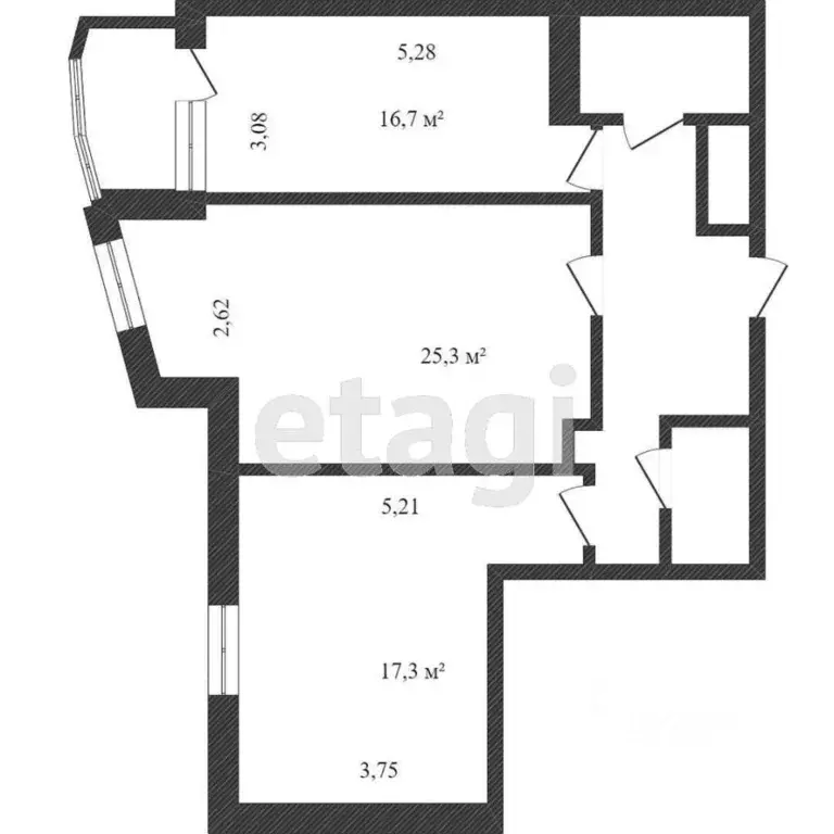 2-к кв. Белгородская область, Белгород ул. Костюкова, 36в (78.7 м) - Фото 2