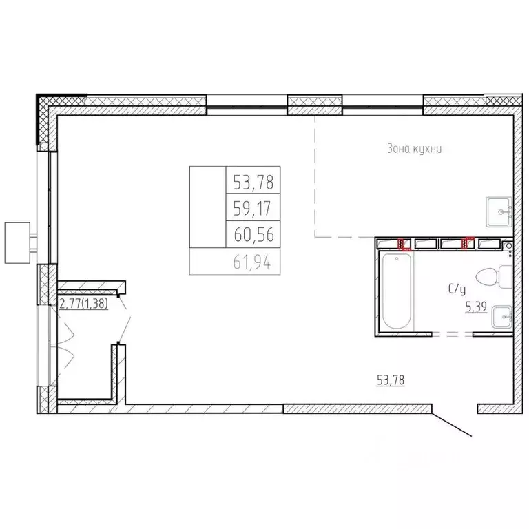 2-к кв. Приморский край, Владивосток Посейдония жилой комплекс, 6 ... - Фото 1