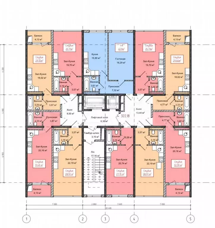 Квартира-студия, 25,7 м, 4/16 эт. - Фото 1