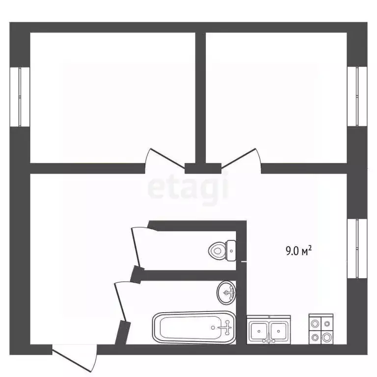 2-к кв. Краснодарский край, Анапа муниципальный округ, Нижняя ... - Фото 2