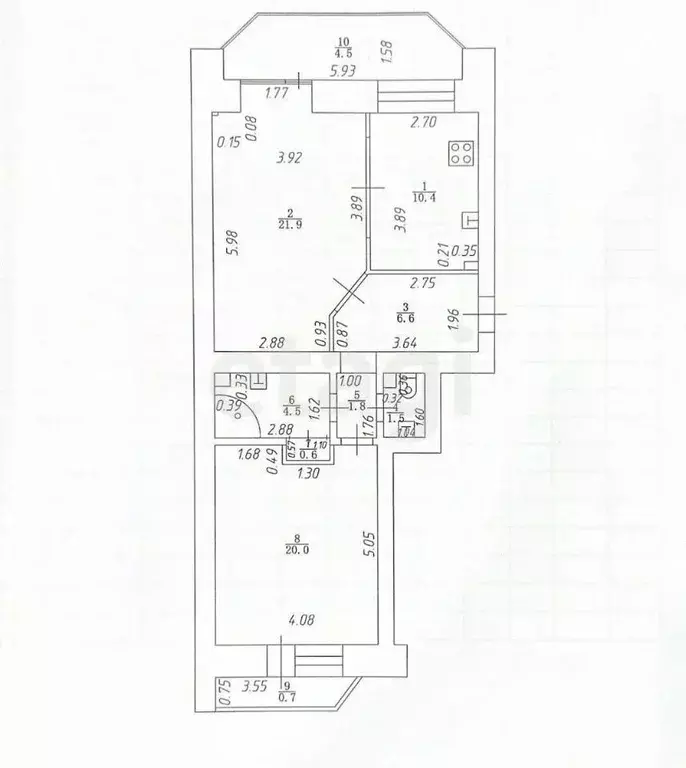 2-к кв. Татарстан, Казань Чистопольская ул., 81 (67.3 м) - Фото 2