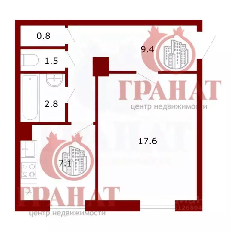 1-к кв. Свердловская область, Асбест Уральская ул., 80 (39.2 м) - Фото 0