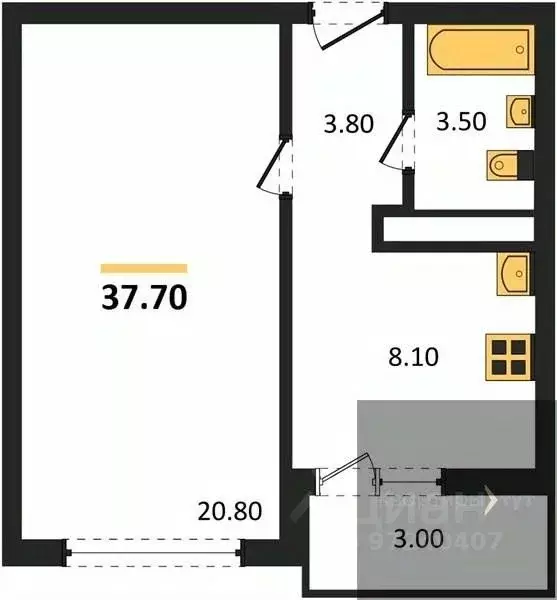 1-к кв. Воронежская область, Воронеж ул. Шибилкина, 9 (37.7 м) - Фото 1