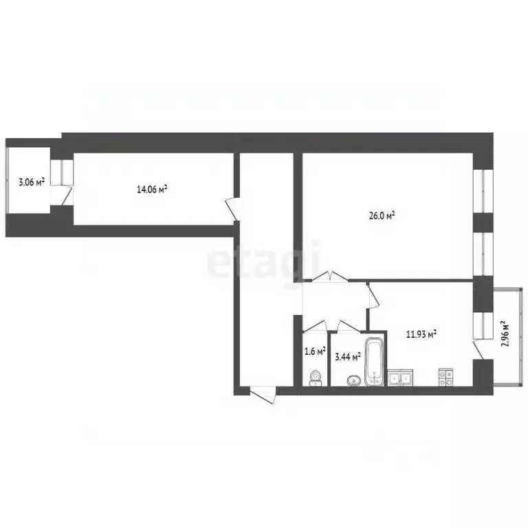 2-к кв. Ярославская область, Ярославский муниципальный округ, пос. ... - Фото 2
