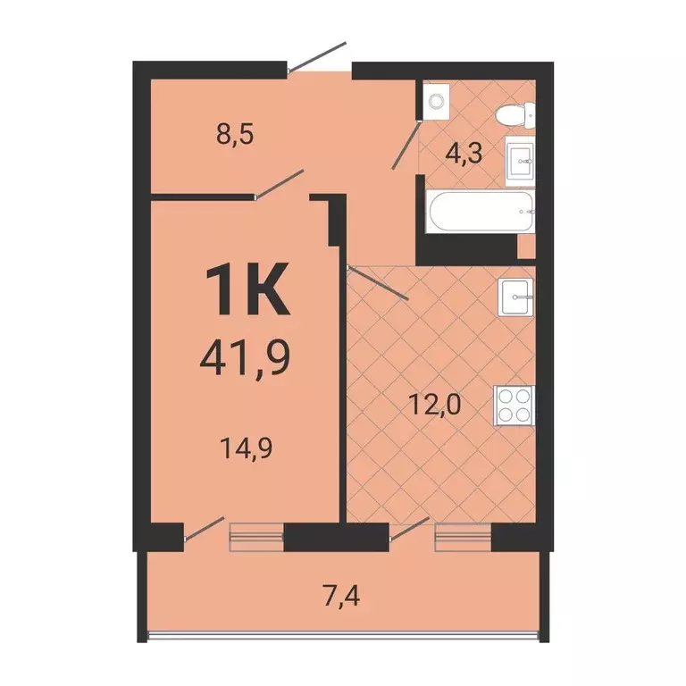 Продаётся 1-к квартира, 41.9 м - Фото 1