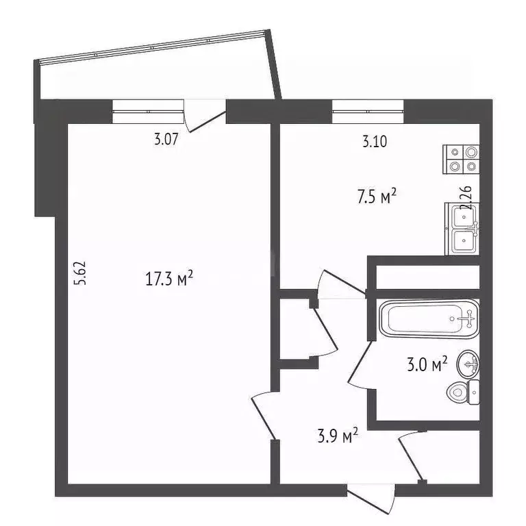 1-к кв. Орловская область, Орел Комсомольская ул., 284 (33.0 м) - Фото 0
