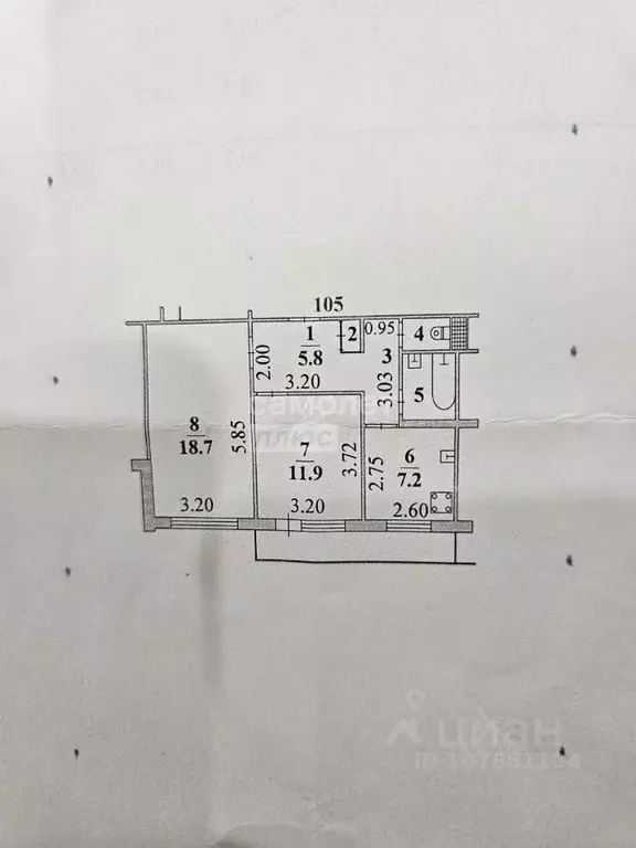 2-к кв. Липецкая область, Липецк ул. Катукова, 36 (50.7 м) - Фото 2