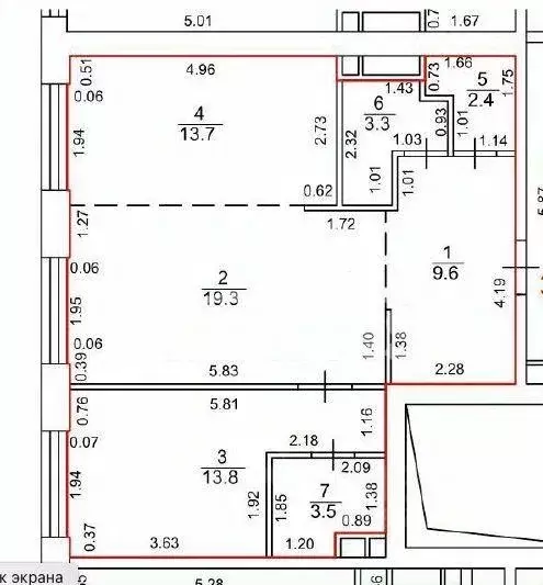 Квартира, 2 комнаты, 65.59 м - Фото 1