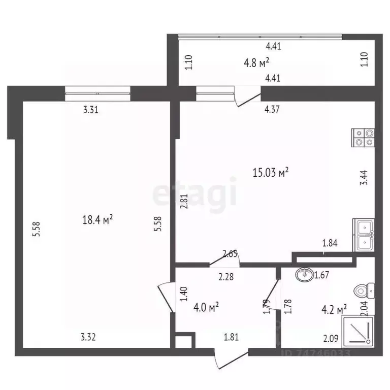 1-к кв. Крым, Евпатория ул. Чапаева, 28 (42.5 м) - Фото 1