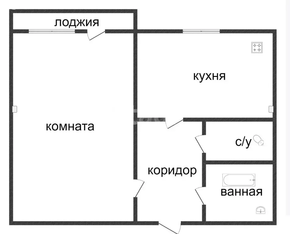1-комнатная квартира: Курган, улица Свердлова, 15 (34 м) - Фото 1