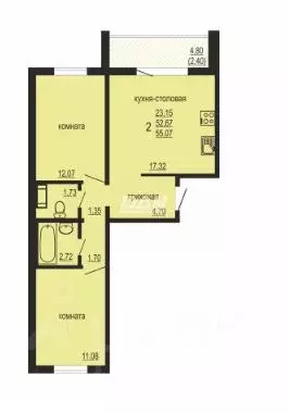 2-к кв. Челябинская область, Челябинский городской округ, пос. ... - Фото 2