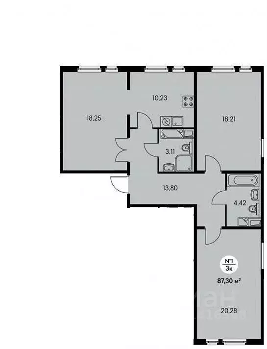 3-к кв. Московская область, Мытищи Юбилейная ул., 6 (86.0 м) - Фото 0