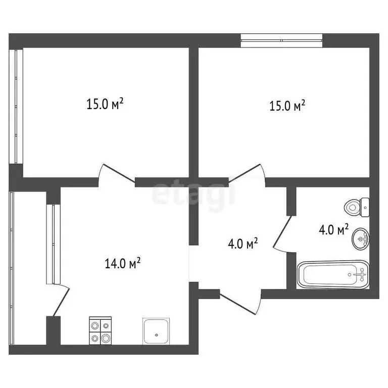 2-комнатная квартира: Гаспра, Маратовская улица, 3С (51 м) - Фото 0
