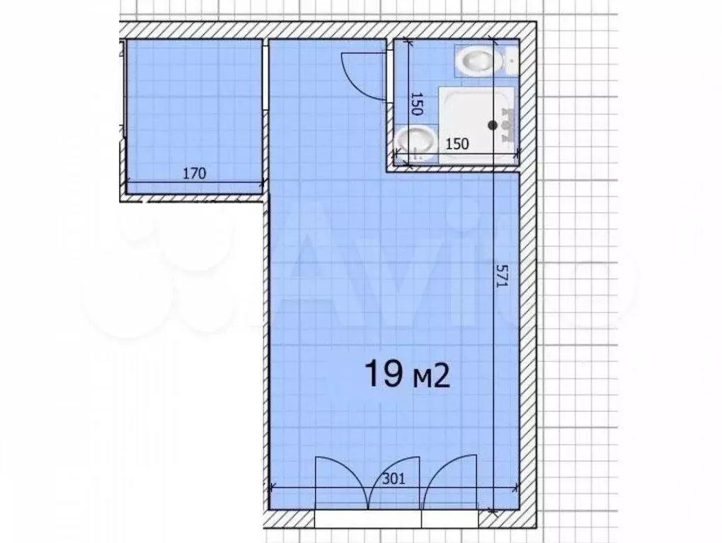 Квартира-студия, 19 м, 1/9 эт. - Фото 0