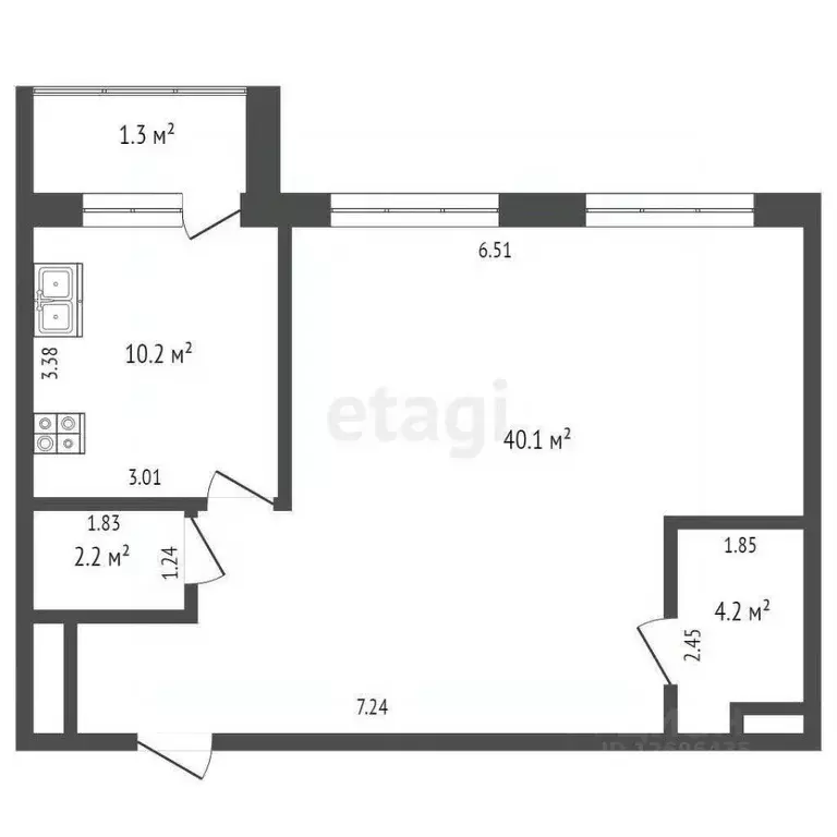 2-к кв. Москва Мосфильмовская ул., 98к2 (56.7 м) - Фото 1