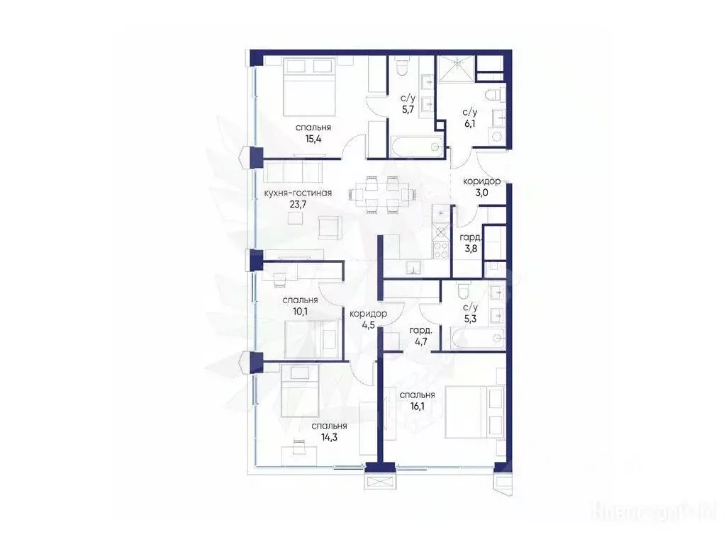 3-к кв. Москва ул. Нижние Мневники, 7 (112.4 м) - Фото 1