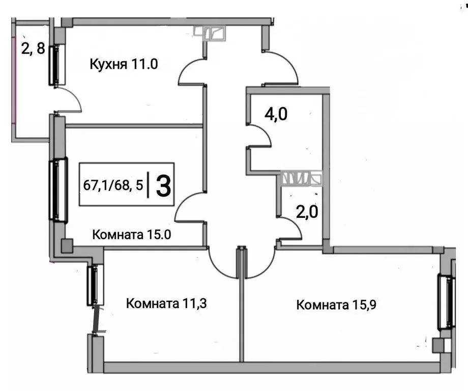 3-к кв. Московская область, Богородский городской округ, с. Бисерово, ... - Фото 1