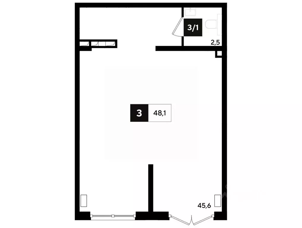 Офис в Краснодарский край, Краснодар ул. Анны Ахматовой, 6/1 (48 м) - Фото 1