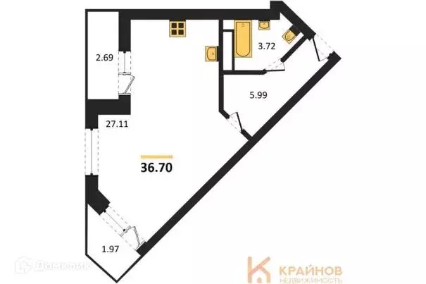 Продаётся квартира-студия, 36.7 м - Фото 0