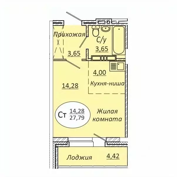 Студия Новосибирская область, Новосибирск 2-я Воинская ул., 51 (27.79 ... - Фото 0