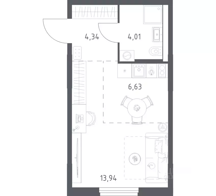 1-к кв. Башкортостан, Уфа ул. Минигали Губайдуллина, 8к9 (28.92 м) - Фото 1