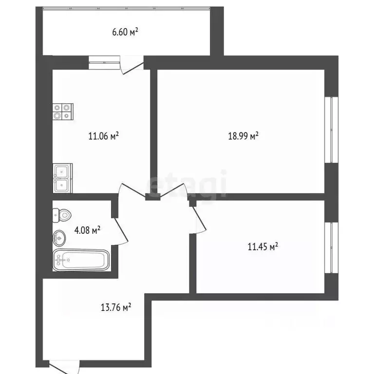 2-к кв. Мордовия, Саранск ш. Северо-Восточное, 45 (60.0 м) - Фото 2