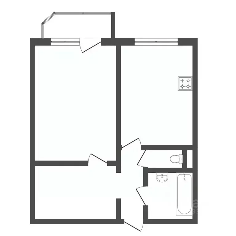 1-к кв. Тюменская область, Тюмень Новосибирская ул., 129 (45.0 м) - Фото 1