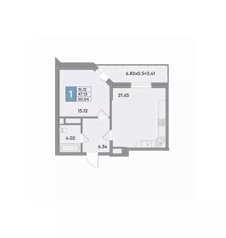 1-к кв. Краснодарский край, Краснодар ул. Шоссе Нефтяников, 26 (52.41 ... - Фото 0