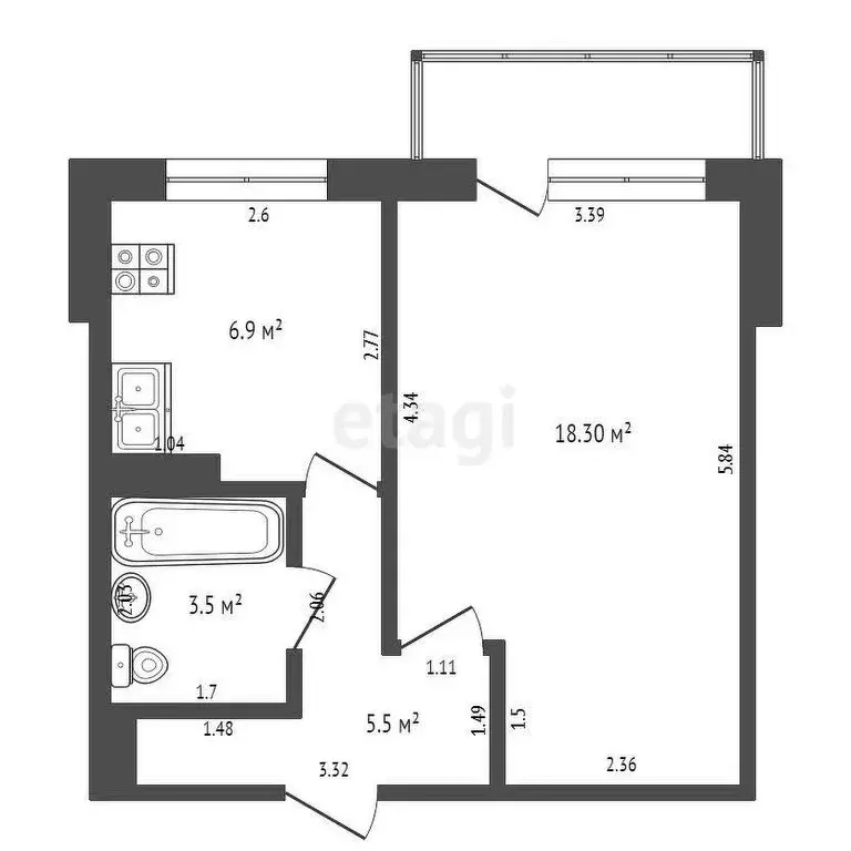 1-комнатная квартира: Феодосия, Симферопольское шоссе, 24Е (48.1 м) - Фото 0