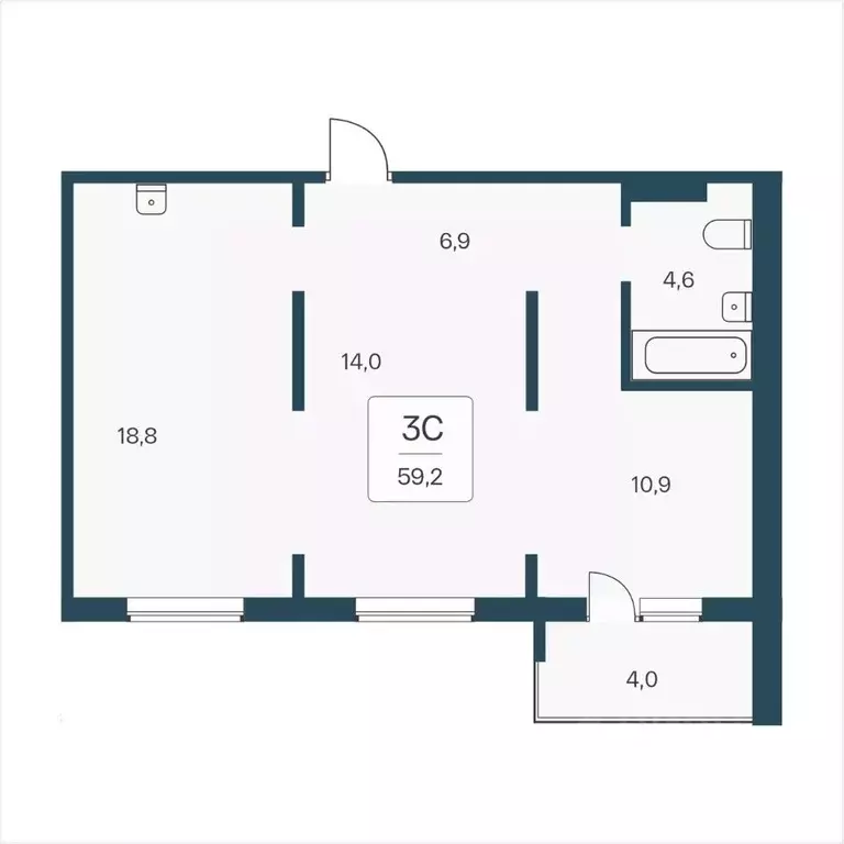 3-к кв. Новосибирская область, Новосибирск Кедровая ул., 80/3 (59.2 м) - Фото 0