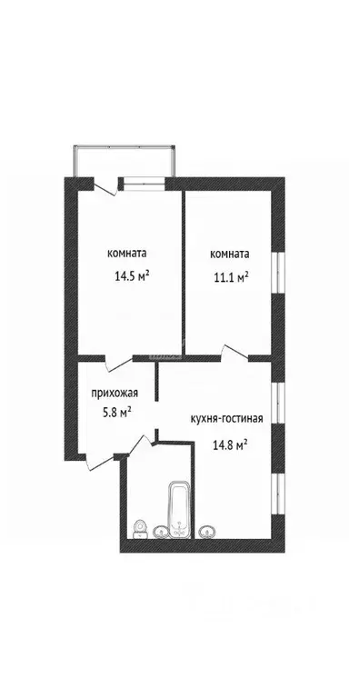 2-к кв. Кемеровская область, Ленинск-Кузнецкий ул. Шишлянникова, 14 ... - Фото 2