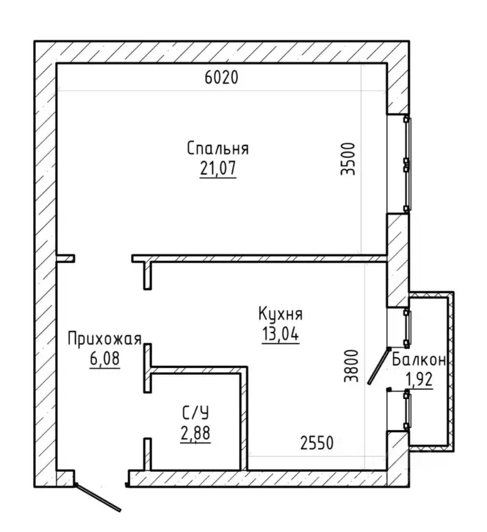 1-к кв. Кабардино-Балкария, Нальчик ул. Шогенова, 55к7 (45.0 м) - Фото 2