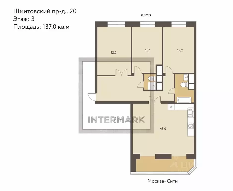 4-к кв. Москва Шмитовский проезд, 20 (137.0 м) - Фото 2