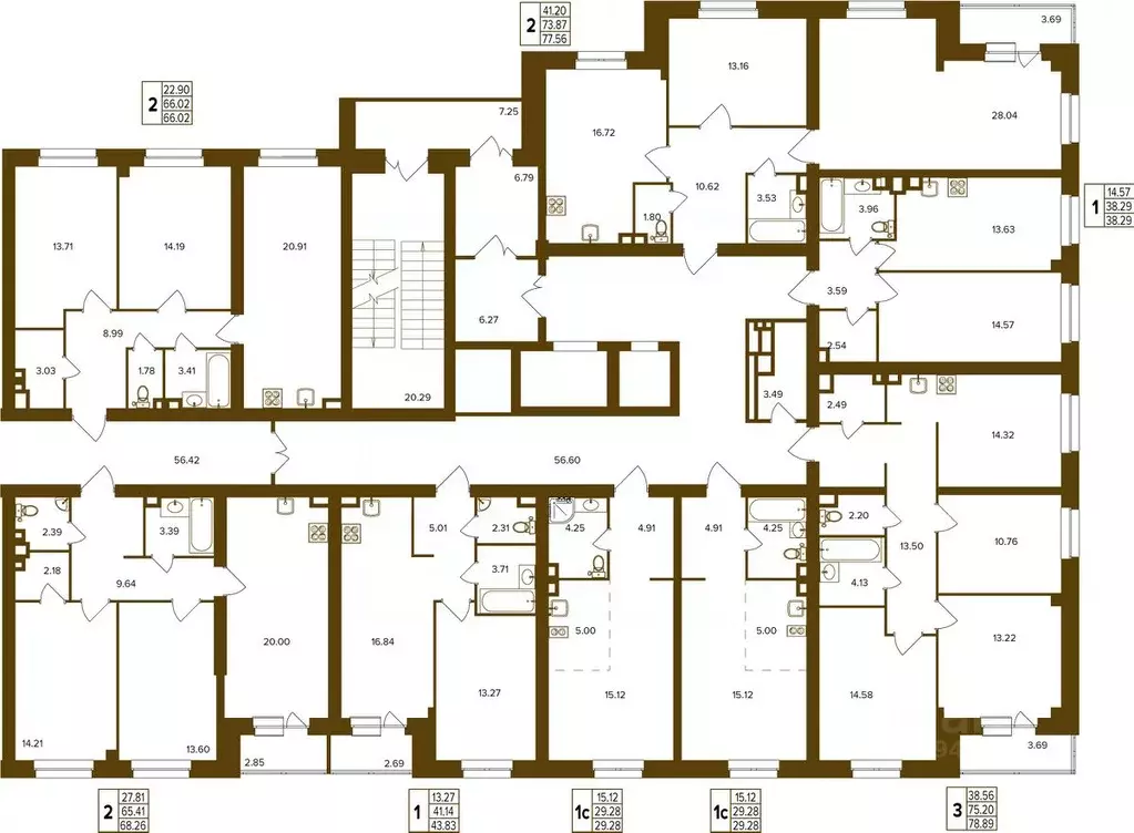 1-к кв. Брянская область, Брянск Степная ул., уч2Б (38.29 м) - Фото 1