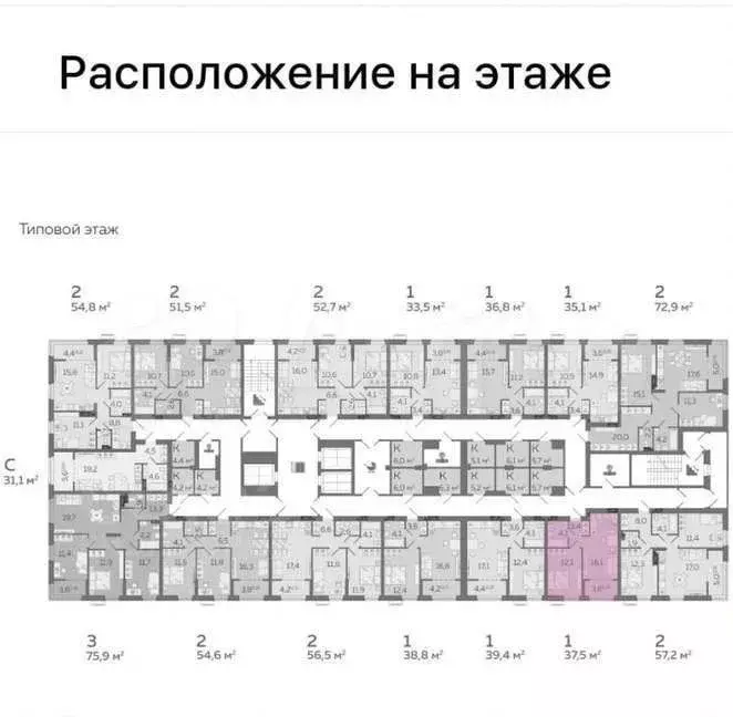 2-к. квартира, 56 м, 17/23 эт. - Фото 1