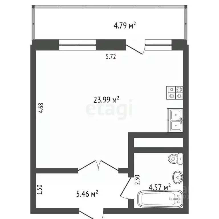 Студия Самарская область, Самара просп. Карла Маркса, 4Б (38.0 м) - Фото 2
