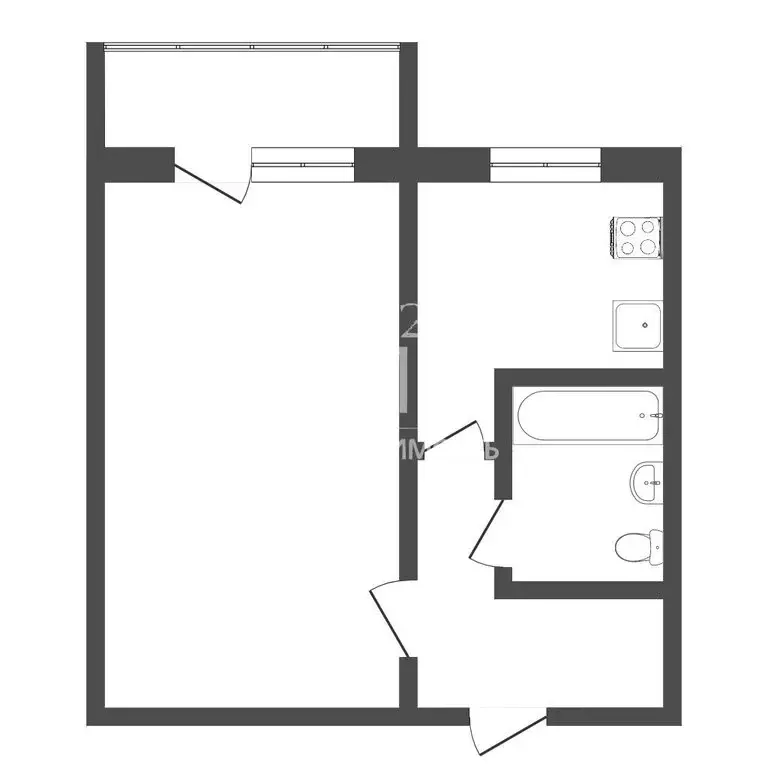 1-комнатная квартира: Балашов, улица 50 лет ВЛКСМ, 11/8 (32.4 м) - Фото 2