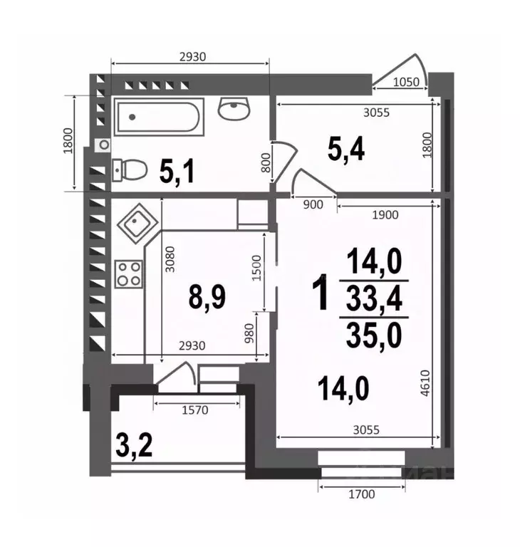 1-к кв. Владимирская область, Ковров ул. 9 Мая, 6 (35.0 м) - Фото 1