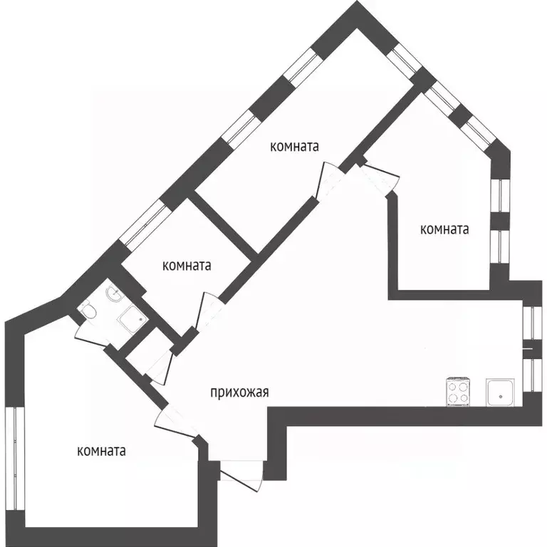 2-к кв. Ямало-Ненецкий АО, Новый Уренгой Набережная ул., 47А (79.2 м) - Фото 1