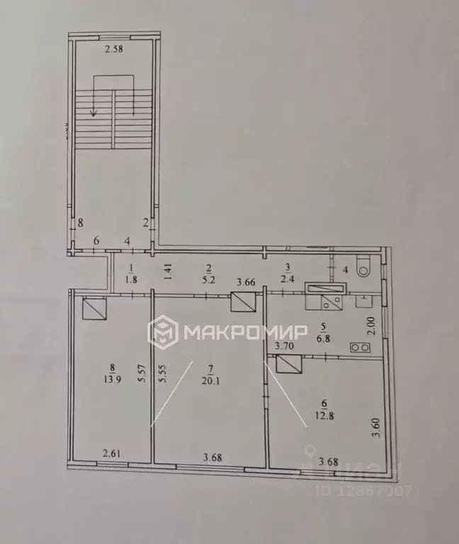 3-к кв. Архангельская область, Архангельск ул. Суфтина 1-й Проезд, 2 ... - Фото 2